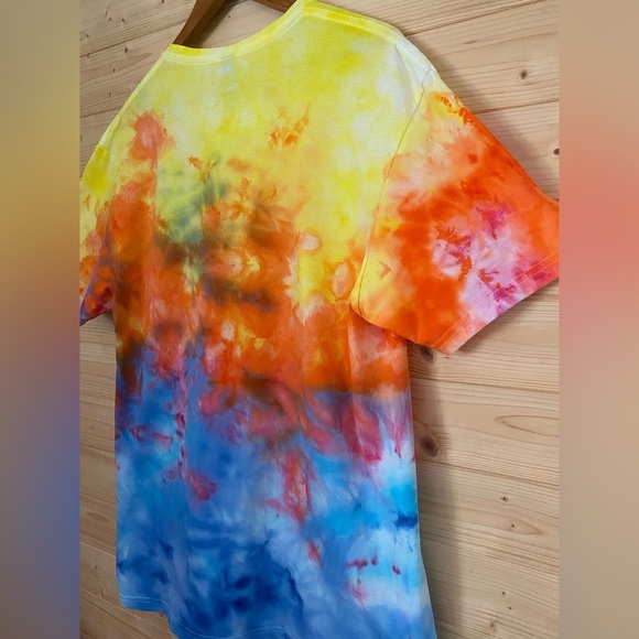 NEW Unisex GILDAN Large Handmade Ice Tie-Dye Soft Style T-Shirt Sun-Kissed Surf - Picture 6 of 8